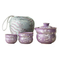 Gilded Silver Lotus Gourd Travel Tea Set