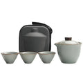 Portable Ceramic Travel Tea Set for Home and Outdoor Use
