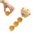 Portable Ceramic Travel Tea Set with Shiba Inu Design