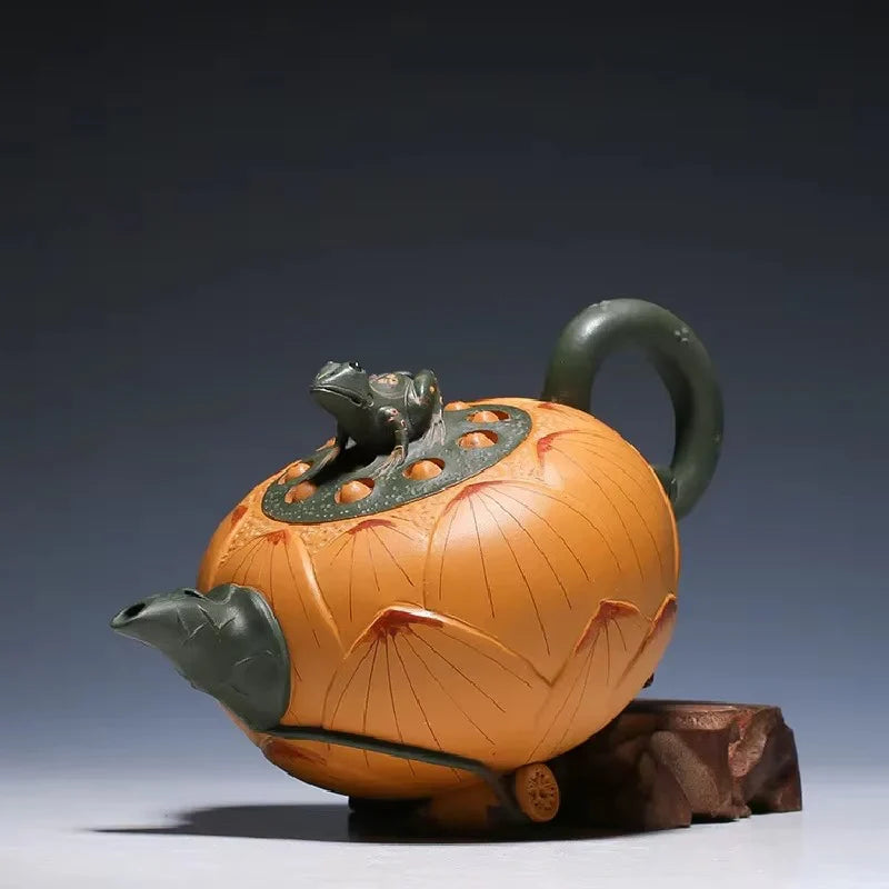 Handmade Yixing Purple Clay Teapot for Traditional Chinese Tea Ceremony 14 oz