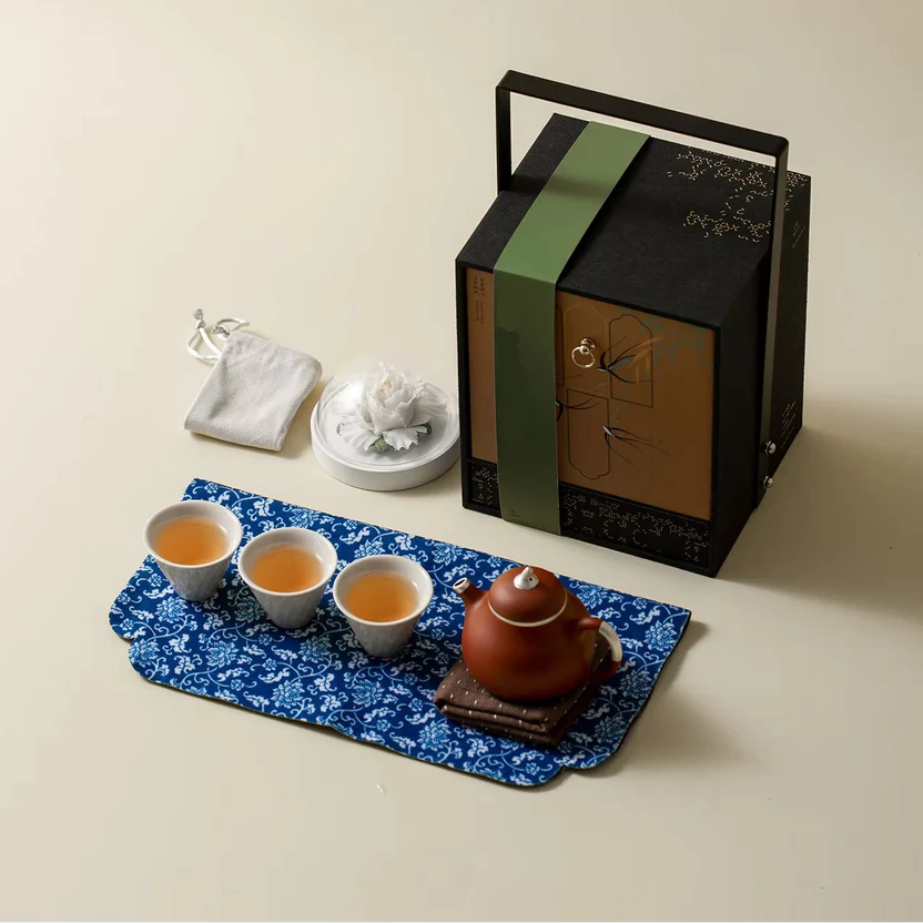 Handmade Purple Clay Teapot and Three Cup Tea Set