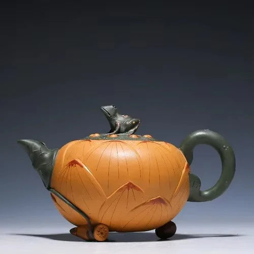 Handmade Yixing Purple Clay Teapot for Traditional Chinese Tea Ceremony 14 oz